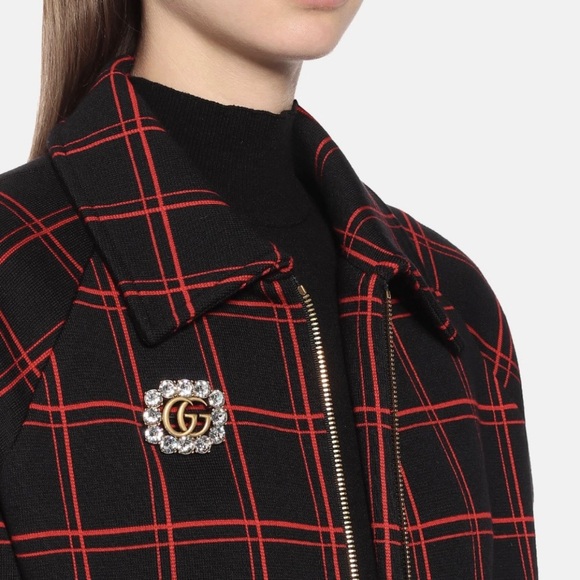GUCCI Marmont GG logo crystal brooch - Picture 2 of 7